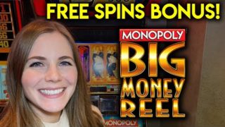 Monopoly Big Money Reel Slot Machine! Free Spins! BONUS! Spinning The Big Money Wheel!