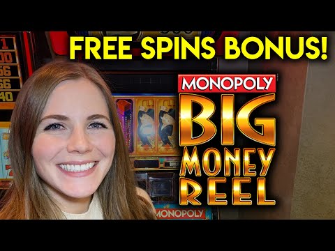Monopoly Big Money Reel Slot Machine! Free Spins! BONUS! Spinning The Big Money Wheel!