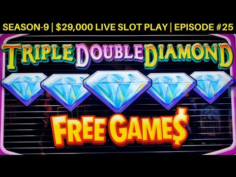Triple Double Diamond Slot Machine $15 Max Bet Bonus & Huff N Puff Bonus Won | SE 9 | EP #26