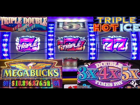 OLD SCHOOL CASINO SLOTS: 3X 4X 5X MEGABUCKS + TRIPLE DOUBLE RED WHITE ...