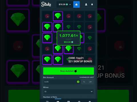 Stake mines hit 1000x with this pattern! #gambling #crypto #slots